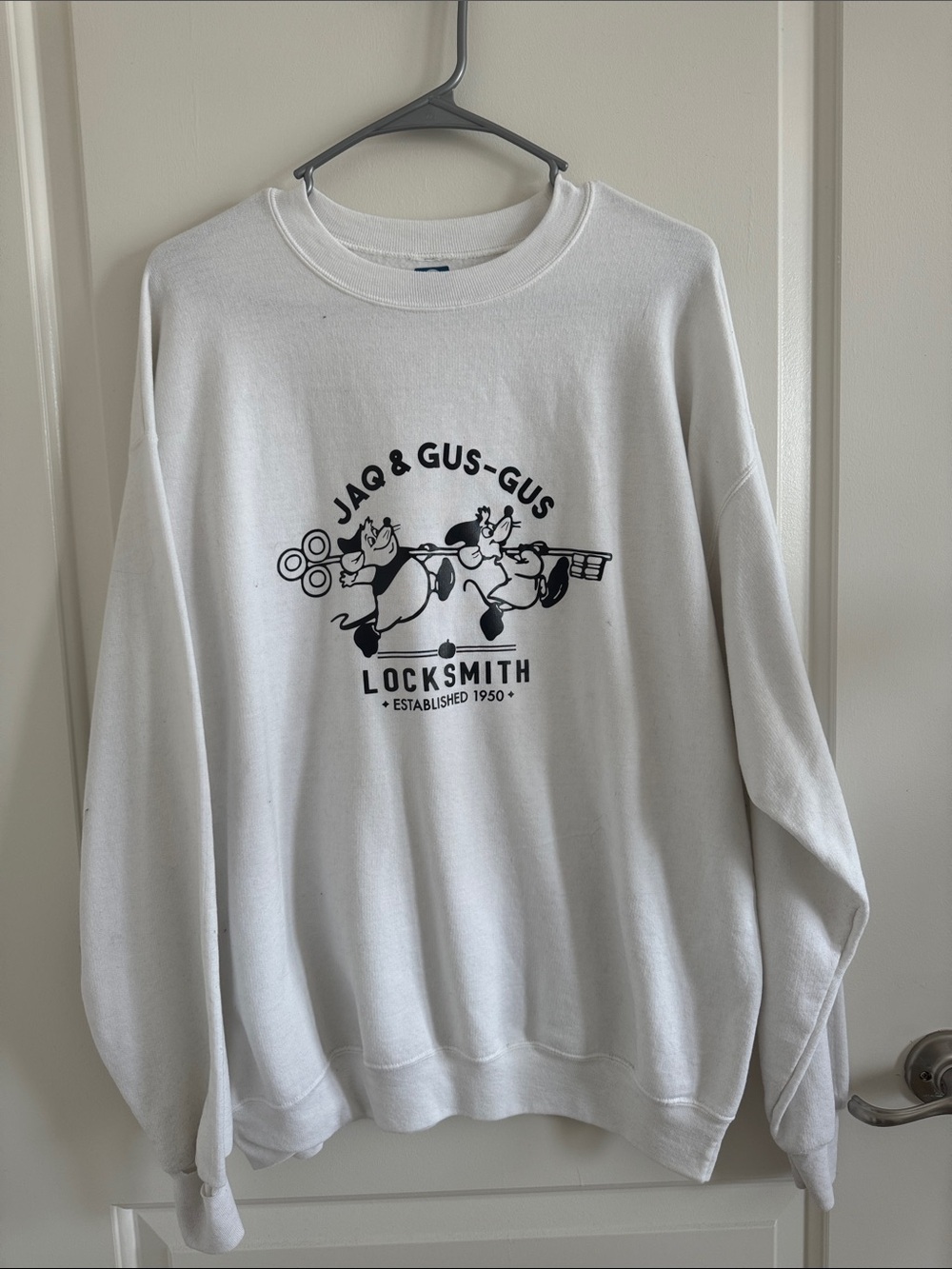 White Locksmith Graphic Sweatshirt